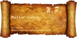 Maller Petra névjegykártya